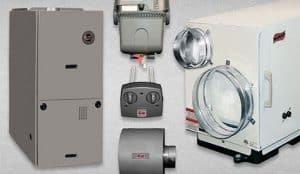 This is a picture of a few of the indoor air quality systems that Delta T sells to improve your home's air quality