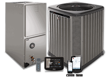 This is an image of a Ruud Heat Pump with an indoor air exchanger- Wi-Fi controlled