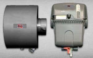 This is an image of a steam and bypass humidifier made by Ruud, Delta T sells& installs these systems for their clients